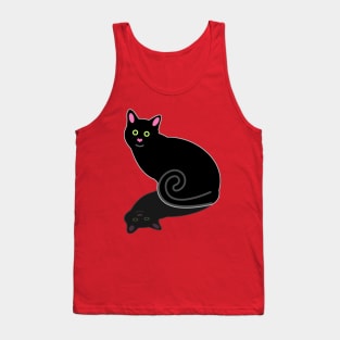 Black Cat with Shadow Tank Top